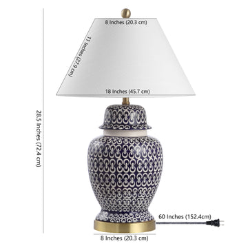 Tegola 28.5" Ceramic/Iron Coastal Modern LED Table Lamp - JONATHAN Y